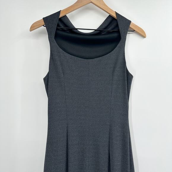 Maria Bianca Nero High Neck Square Back Sleeveless Dress in Gray Size Medium - Picture 4 of 8